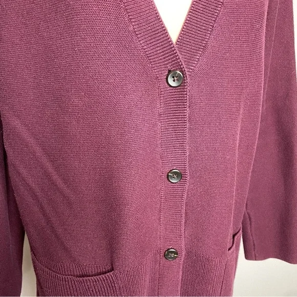 J. Jill Burgundy Duster Cardigan - Picture 4 of 10
